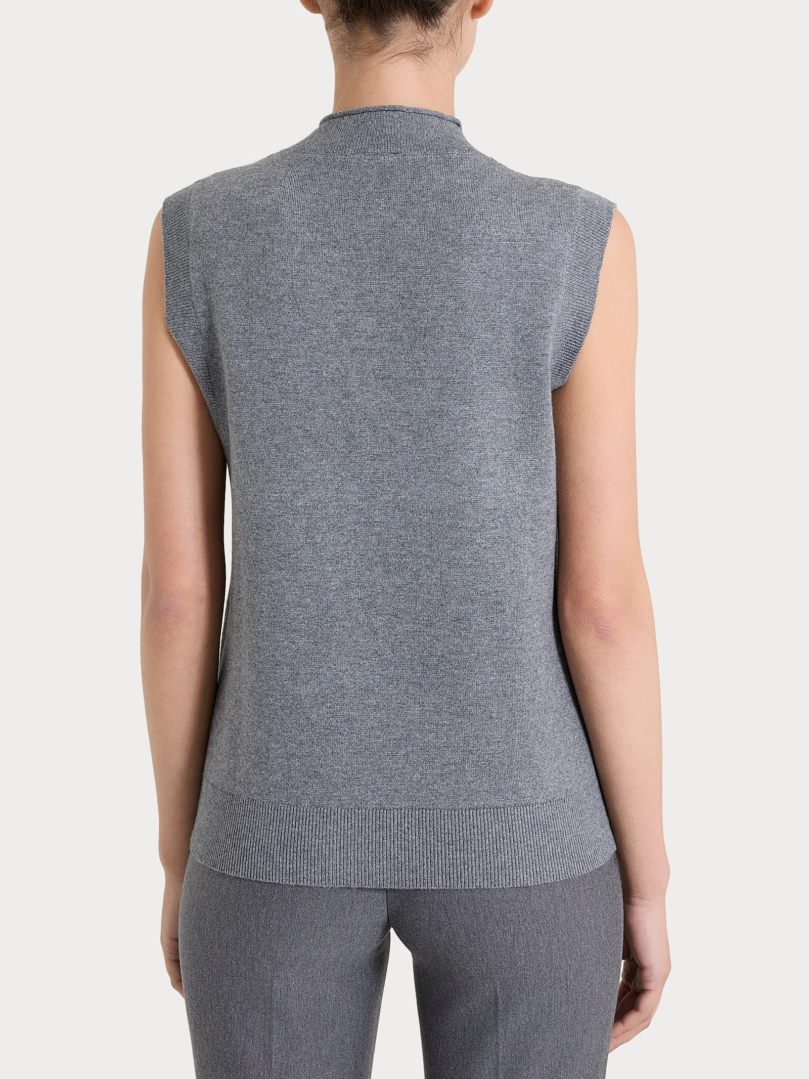 Maglia smanicata in Super Soft Neri Donna - Ragno
