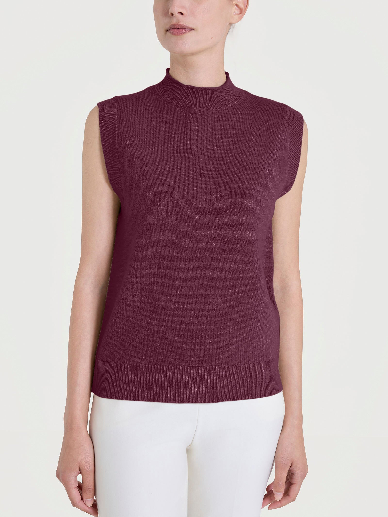 Maglia smanicata in Super Soft Viola Donna - Ragno