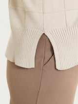 Cardigan con scollo a V e fantasia check in Super Soft Bianchi Donna - Ragno