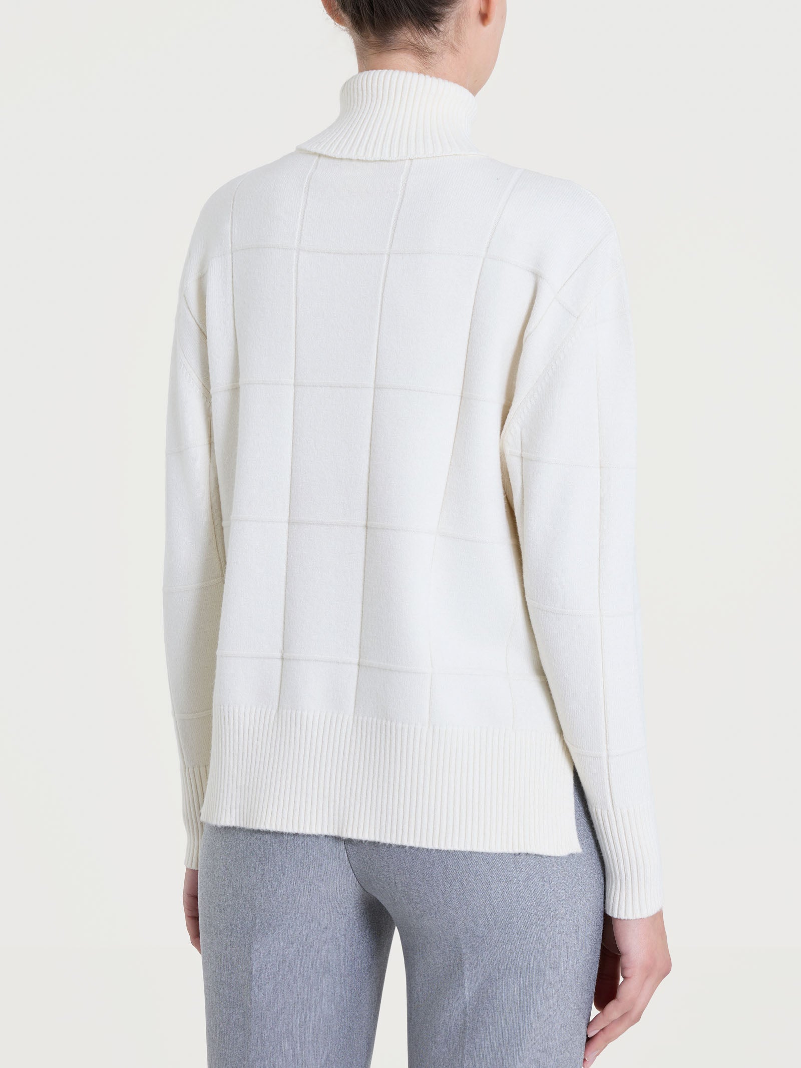 Dolcevita con fantasia check in Super Soft Bianchi Donna - Ragno
