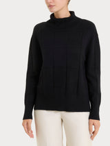 Dolcevita con fantasia check in Super Soft Neri Donna - Ragno