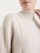 Dolcevita con fantasia check in Super Soft Bianchi Donna - Ragno