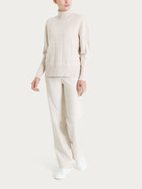 Dolcevita con fantasia check in Super Soft Bianchi Donna - Ragno