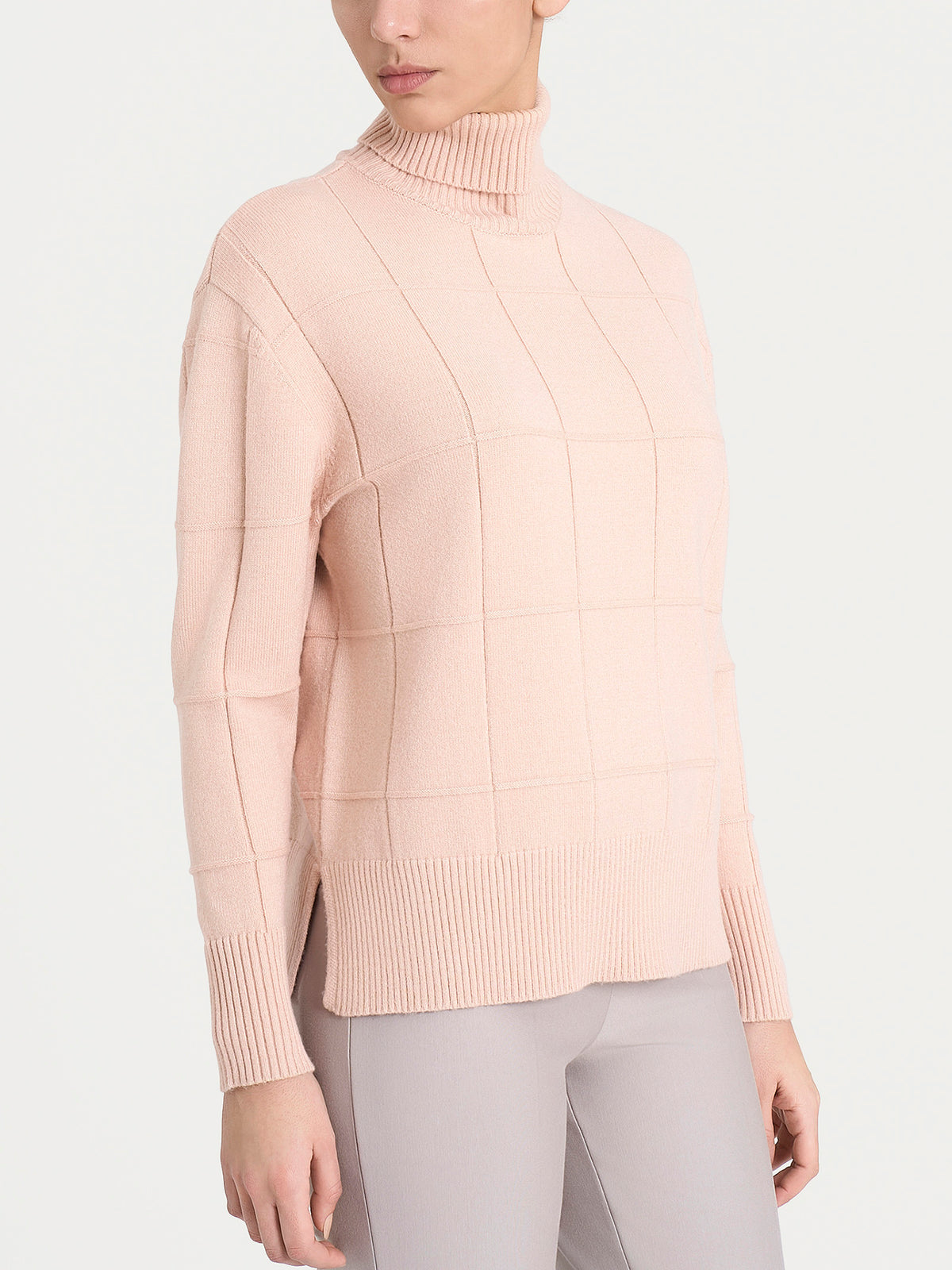 Dolcevita con fantasia check in Super Soft Rosa Donna - Ragno