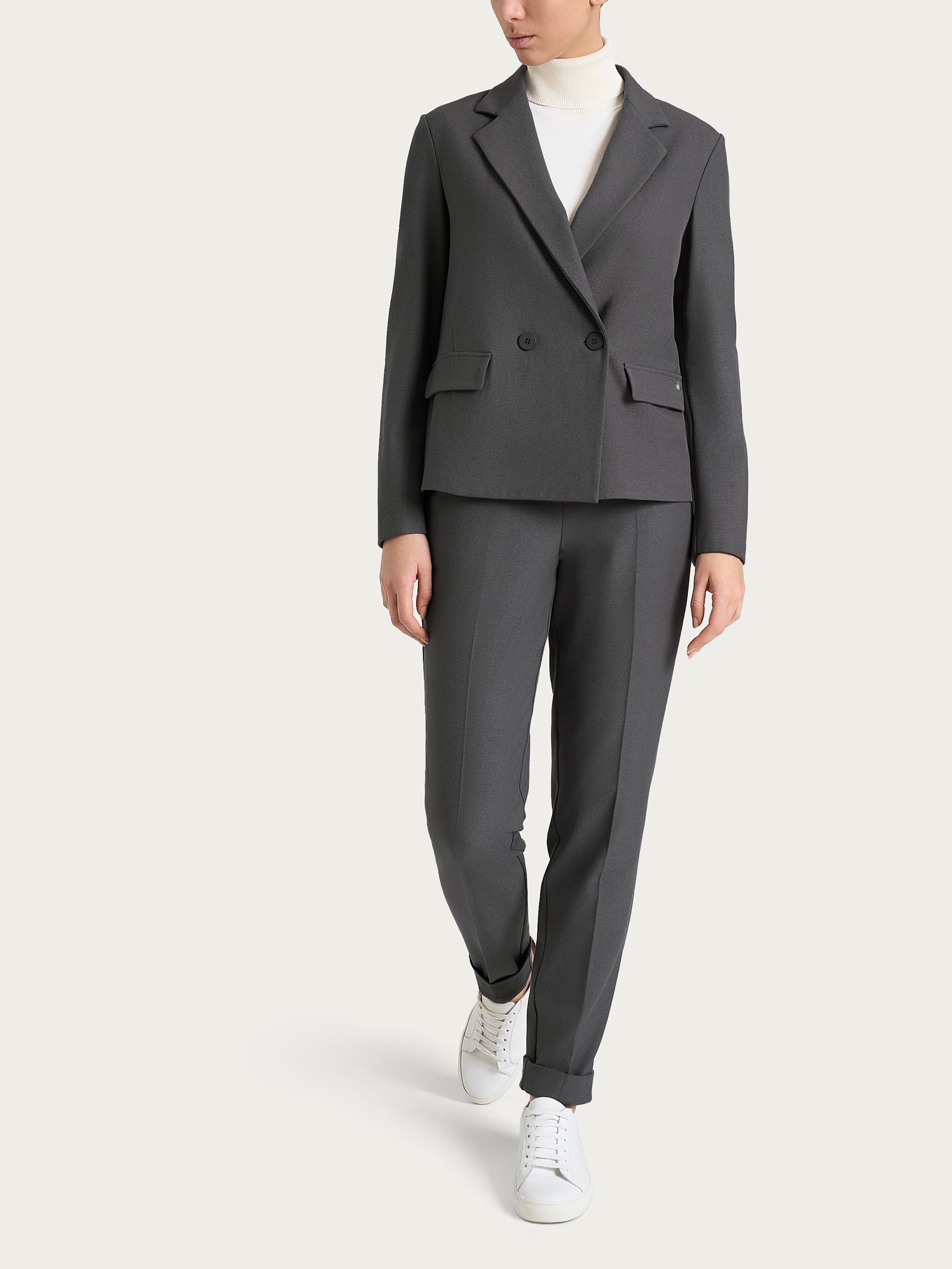 Blazer doppio petto in Flanel Twill Neri Donna - Ragno