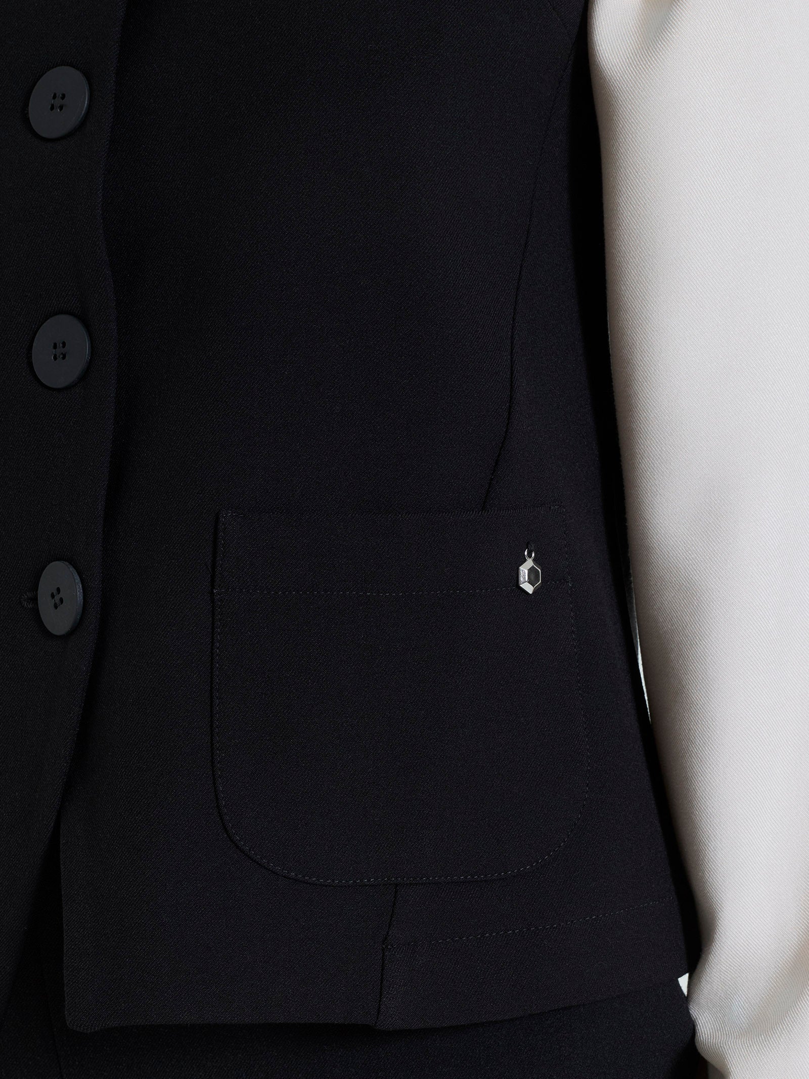 Gilet con quattro bottoni in Flannel Twill Neri Donna - Ragno