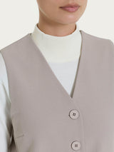 Gilet con quattro bottoni in Flannel Twill Grigi Donna - Ragno