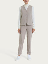 Gilet con quattro bottoni in Flannel Twill Grigi Donna - Ragno