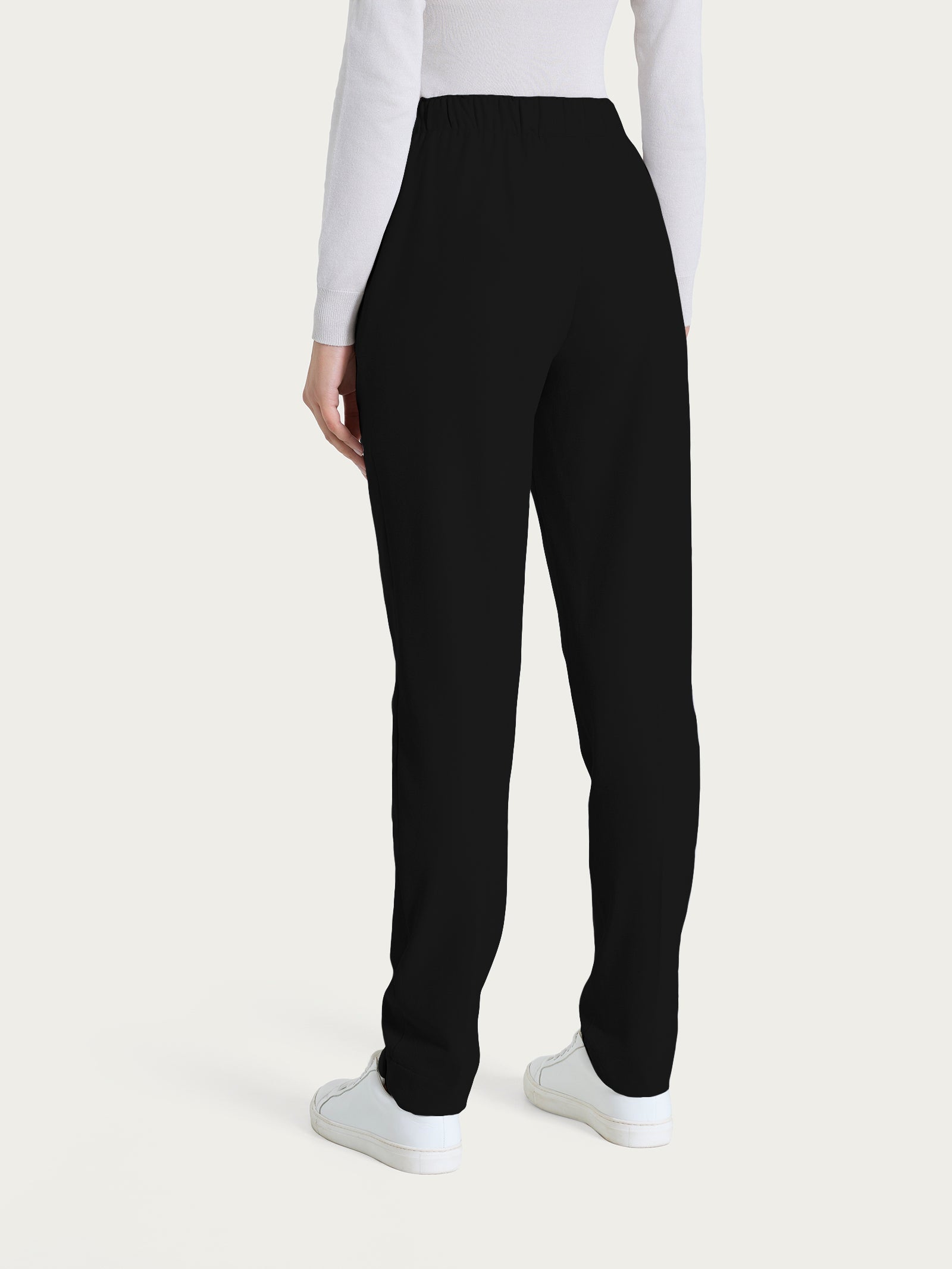 Pantalone chino slim con tasche in Flannel Twill Neri Donna - Ragno