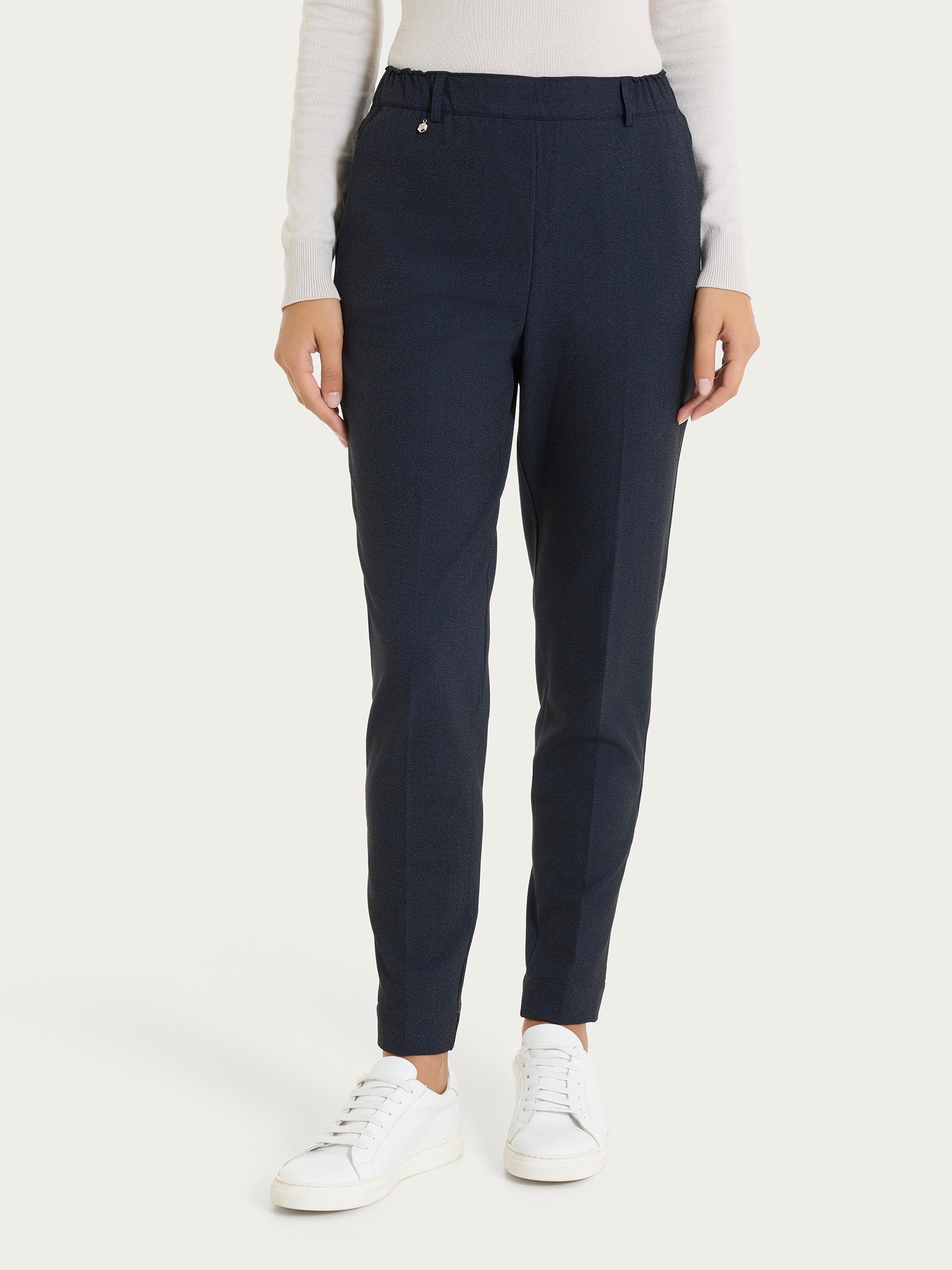 Pantalone chino slim con tasche in Flannel Twill Blu Donna - Ragno