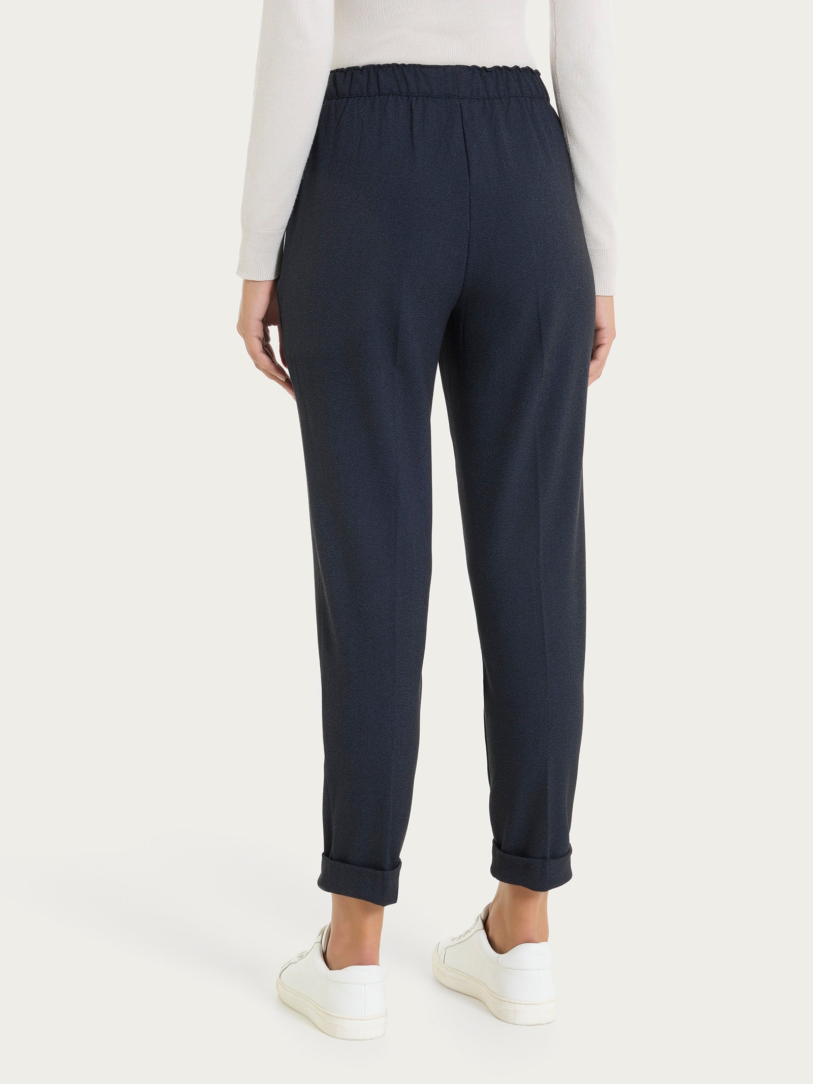 Pantalone chino slim con tasche in Flannel Twill Blu Donna - Ragno