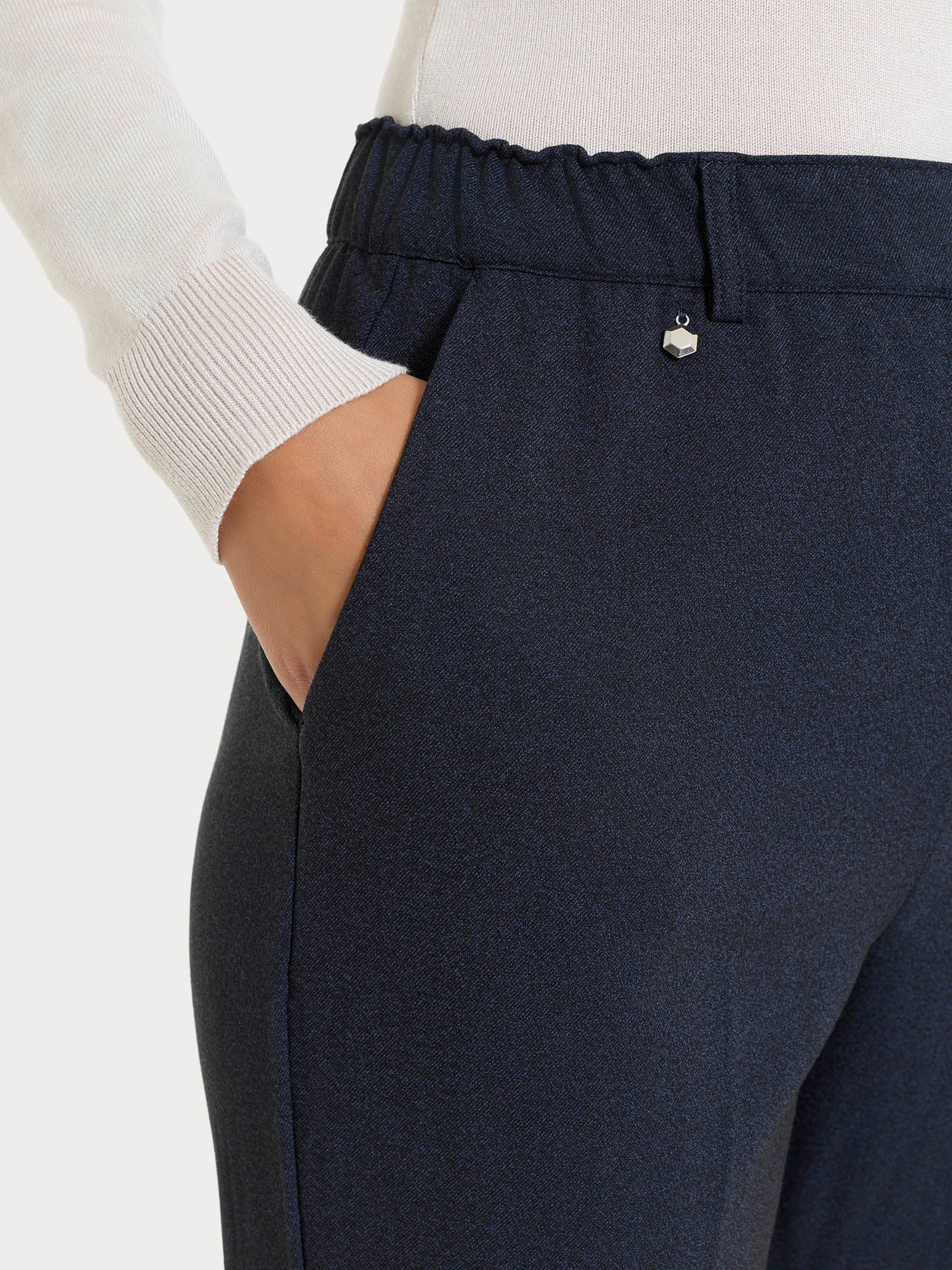 Pantalone chino slim con tasche in Flannel Twill Blu Donna - Ragno
