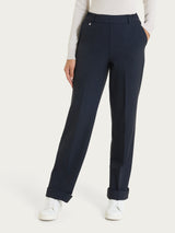 Pantalone ampio con tasche in Flannel Twill Blu Donna - Ragno