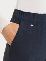 Pantalone ampio con tasche in Flannel Twill Blu Donna - Ragno