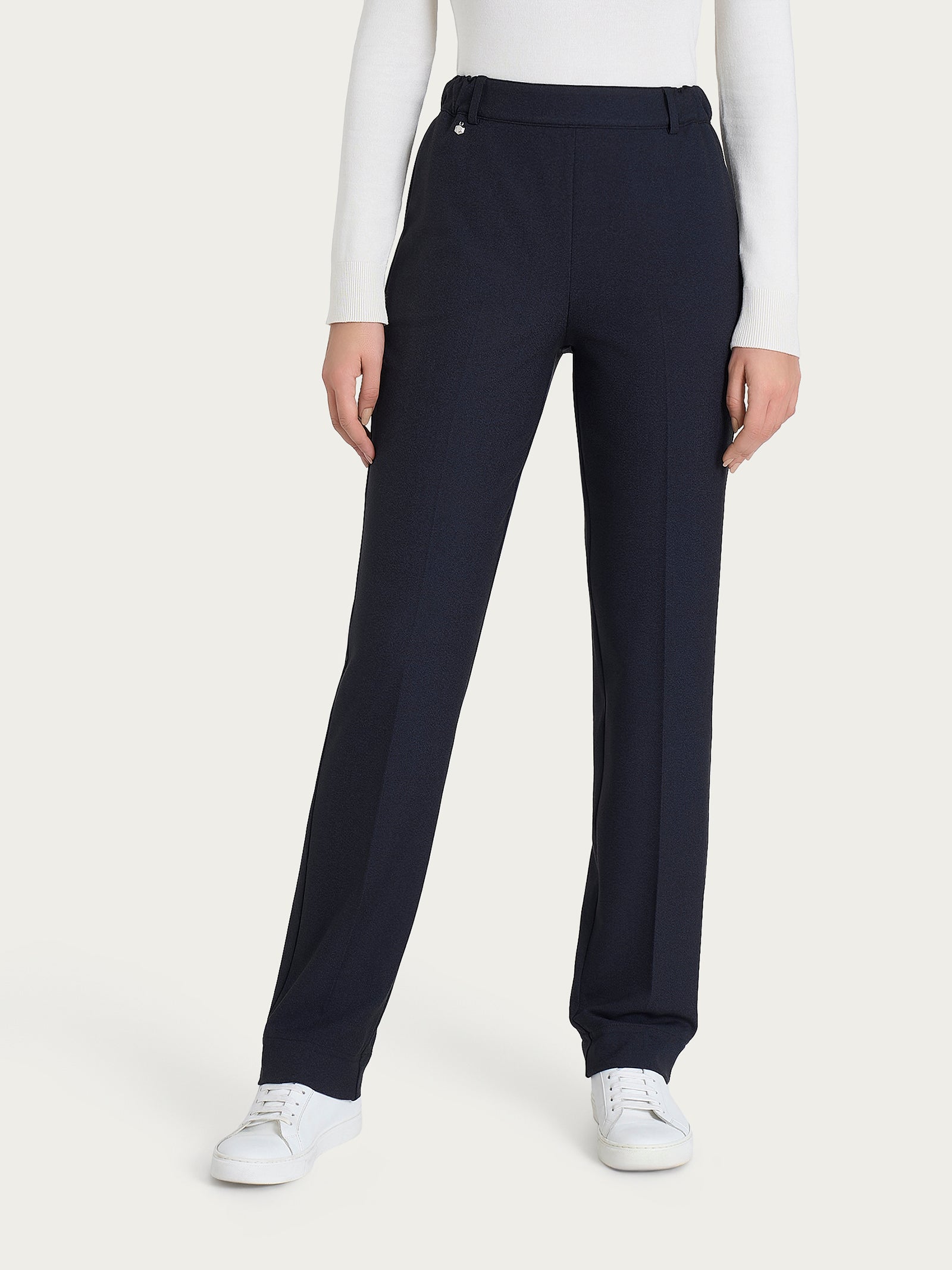Pantalone dritto con tasche in Flannel Twill Blu Donna - Ragno