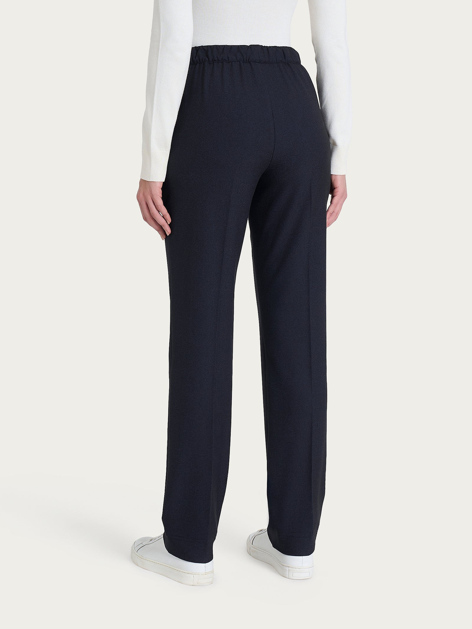 Pantalone dritto con tasche in Flannel Twill Blu Donna - Ragno