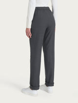 Pantalone dritto con tasche in Flannel Twill Neri Donna - Ragno