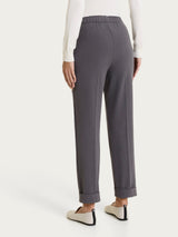 Pantalone dritto con tasche in Flannel Twill Neri Donna - Ragno