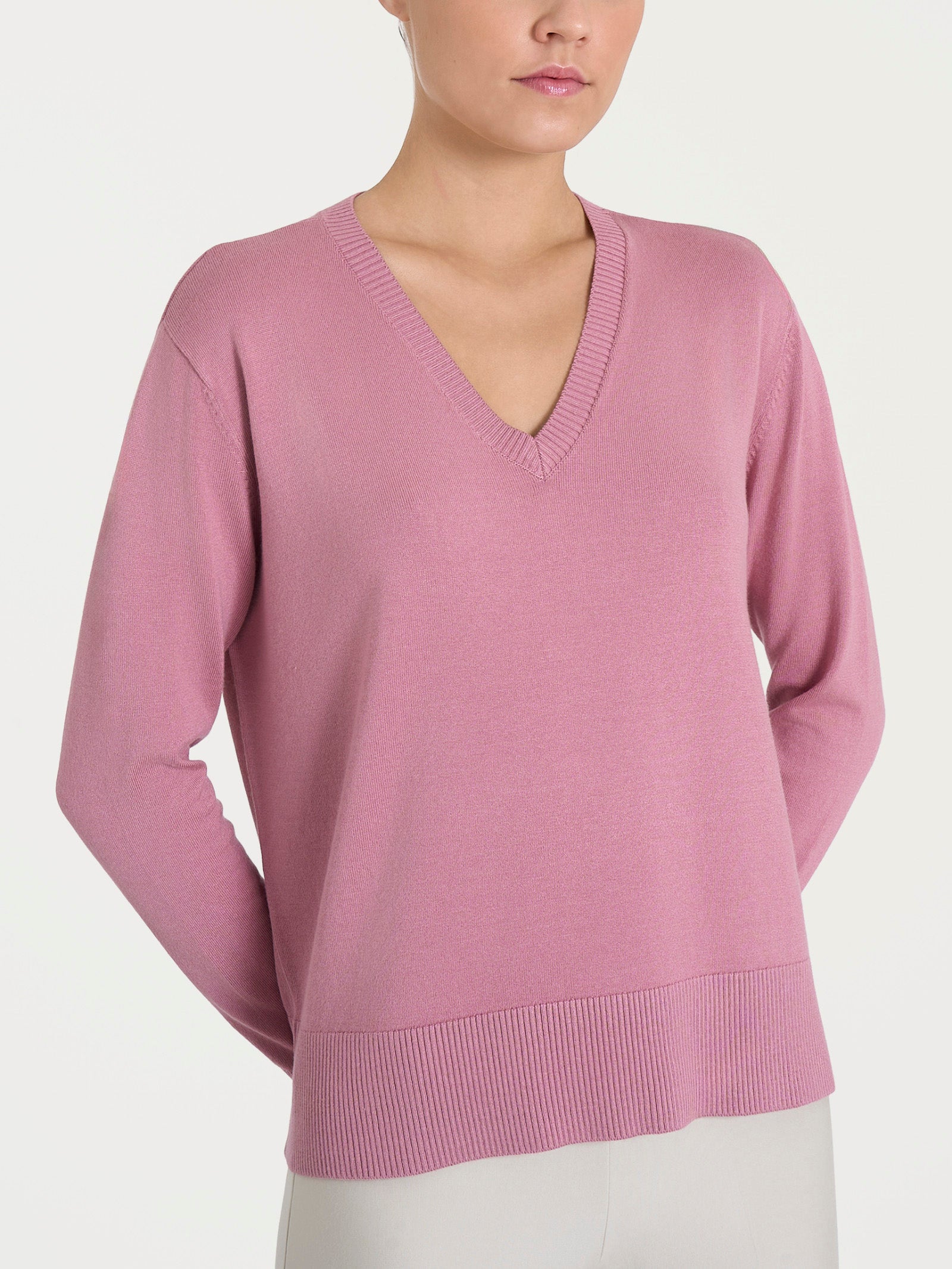 Maglia con scollo a V Four Seasons Rosa Donna - Ragno