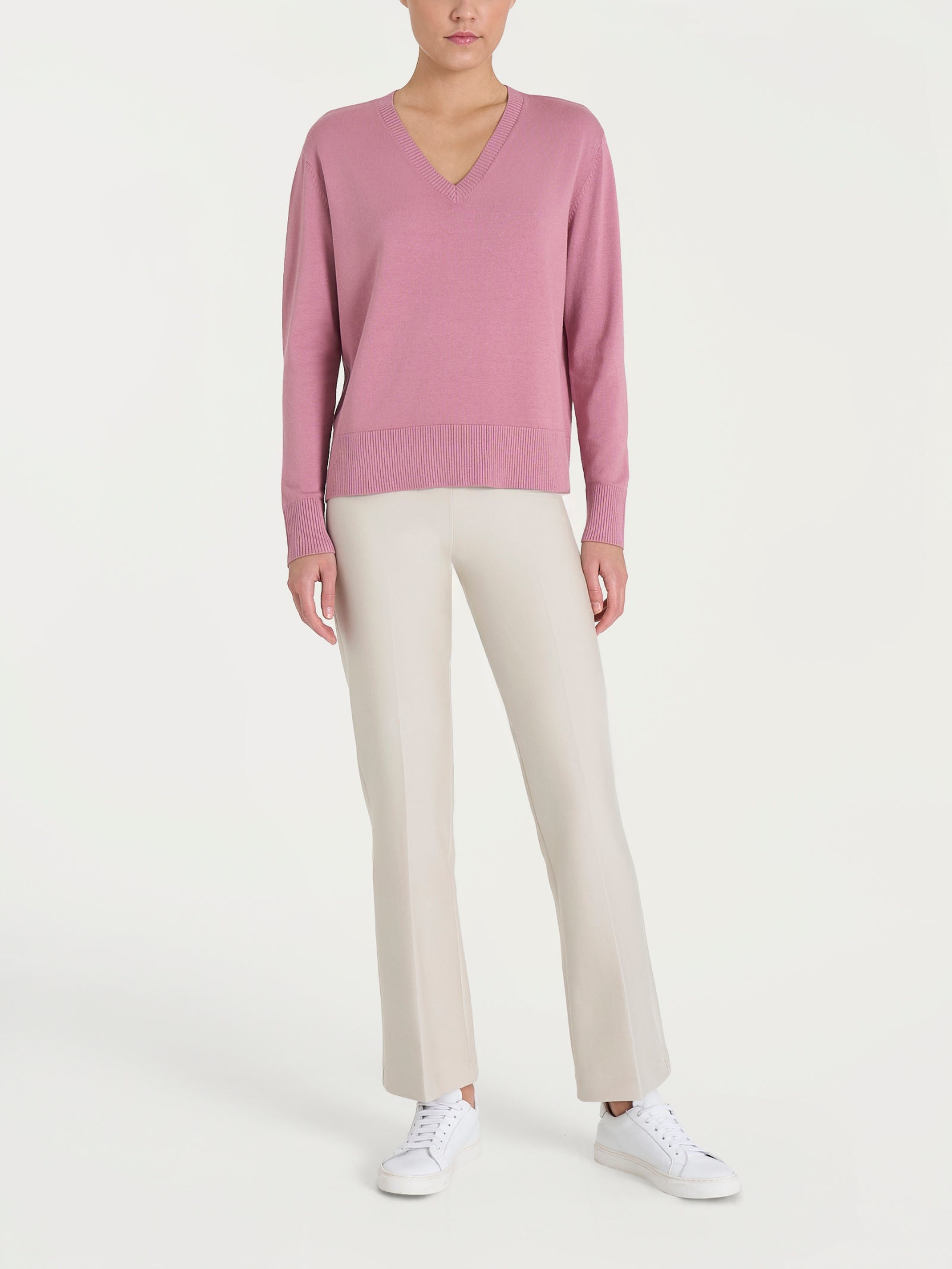 Maglia con scollo a V Four Seasons Rosa Donna - Ragno