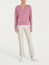 Jersey con cuello en V Four Seasons Rosa para mujer - Ragno
