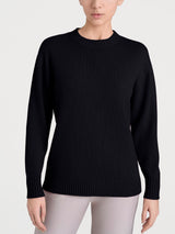 Maglia girocollo leggera in Merino Soft Neri Donna - Ragno