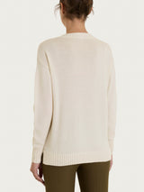 Maglia girocollo leggera in Merino Soft Bianchi Donna - Ragno