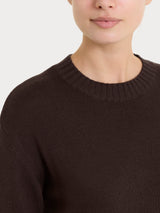 Maglia girocollo leggera in Merino Soft Marroni Donna - Ragno