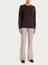 Maglia girocollo leggera in Merino Soft Marroni Donna - Ragno