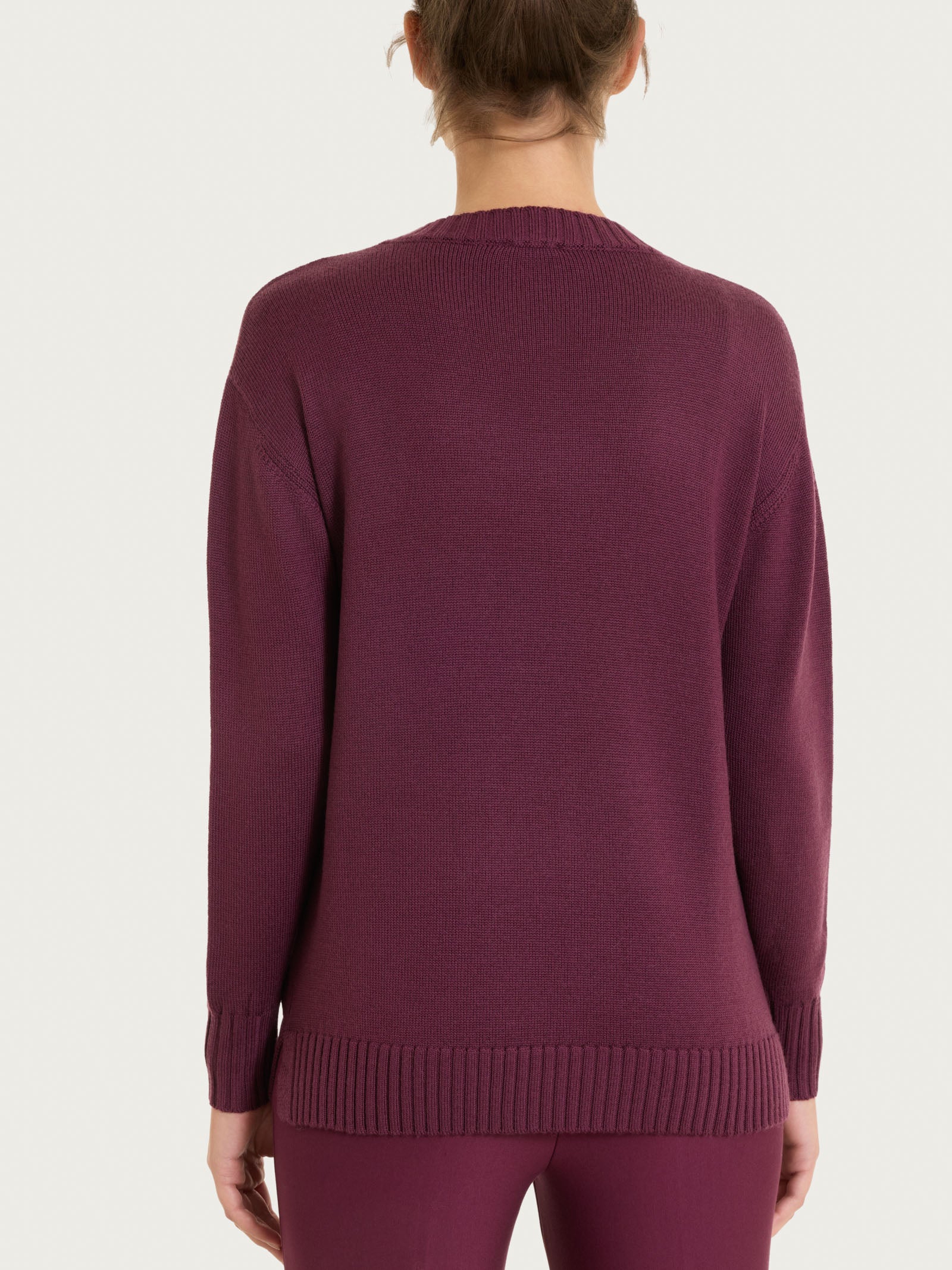 Maglia girocollo leggera in Merino Soft Viola Donna - Ragno