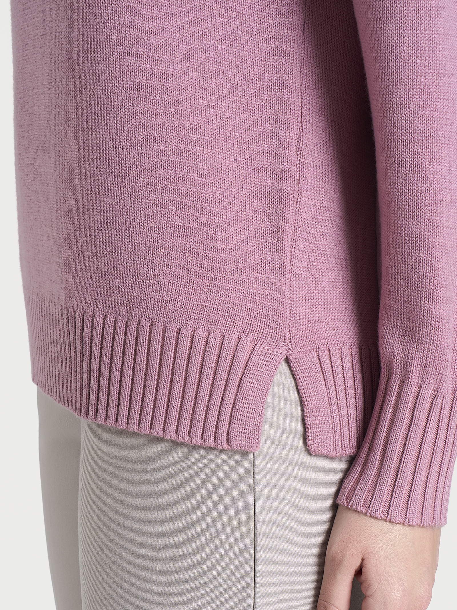 Maglia girocollo leggera in Merino Soft Rosa Donna - Ragno