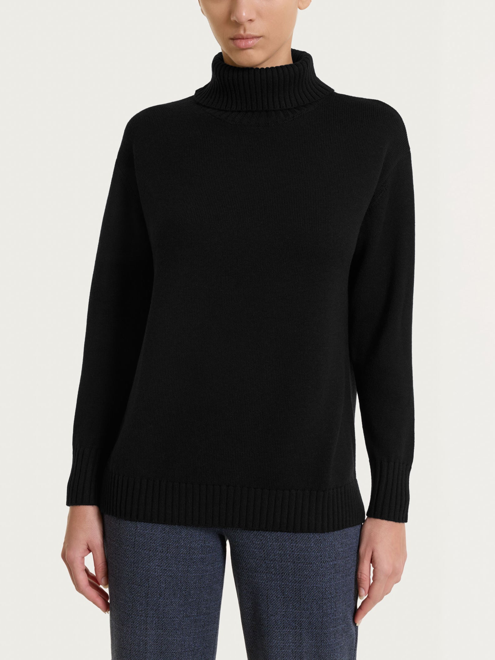 Dolcevita leggero in Merino Soft Neri Donna - Ragno