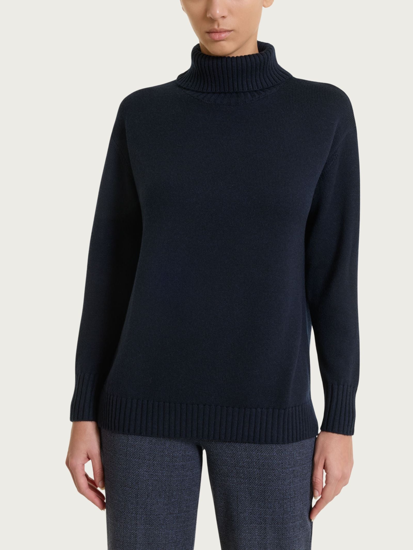 Dolcevita leggero in Merino Soft Blu Donna - Ragno