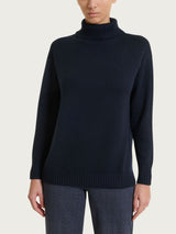 Dolcevita leggero in Merino Soft Blu Donna - Ragno