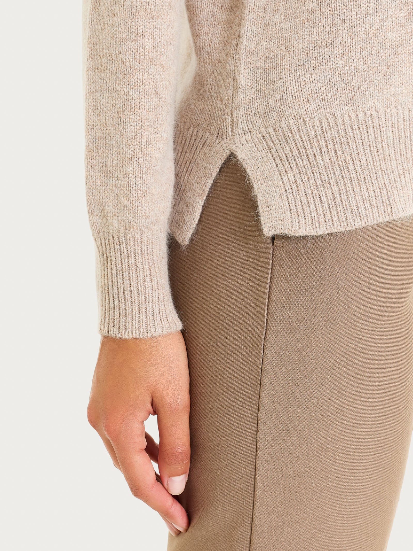 Maglia girocollo tinta unita in Natural Soft Grigi Donna - Ragno