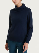 Women's Blue Wool and Angora Blend Turtleneck Sweater - Ragno