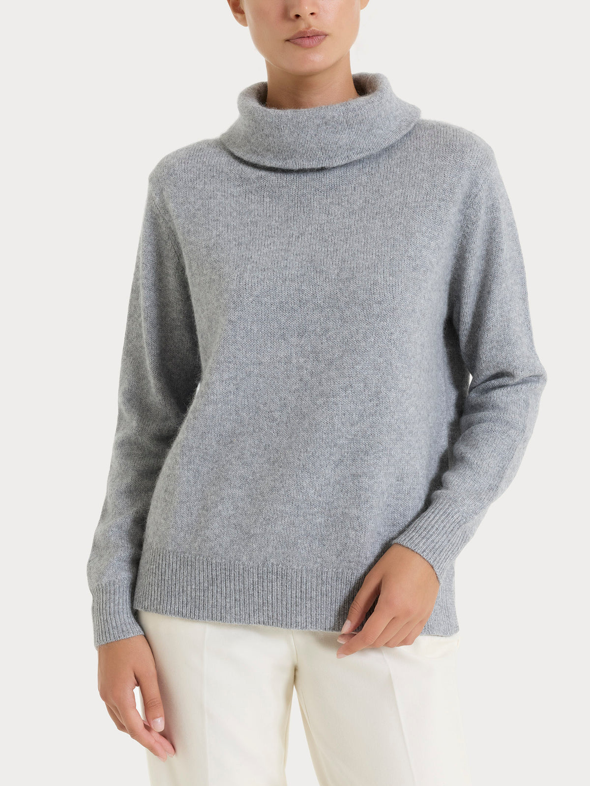 Maglia con collo a ciambella in misto Lana e Angora Neri Donna - Ragno