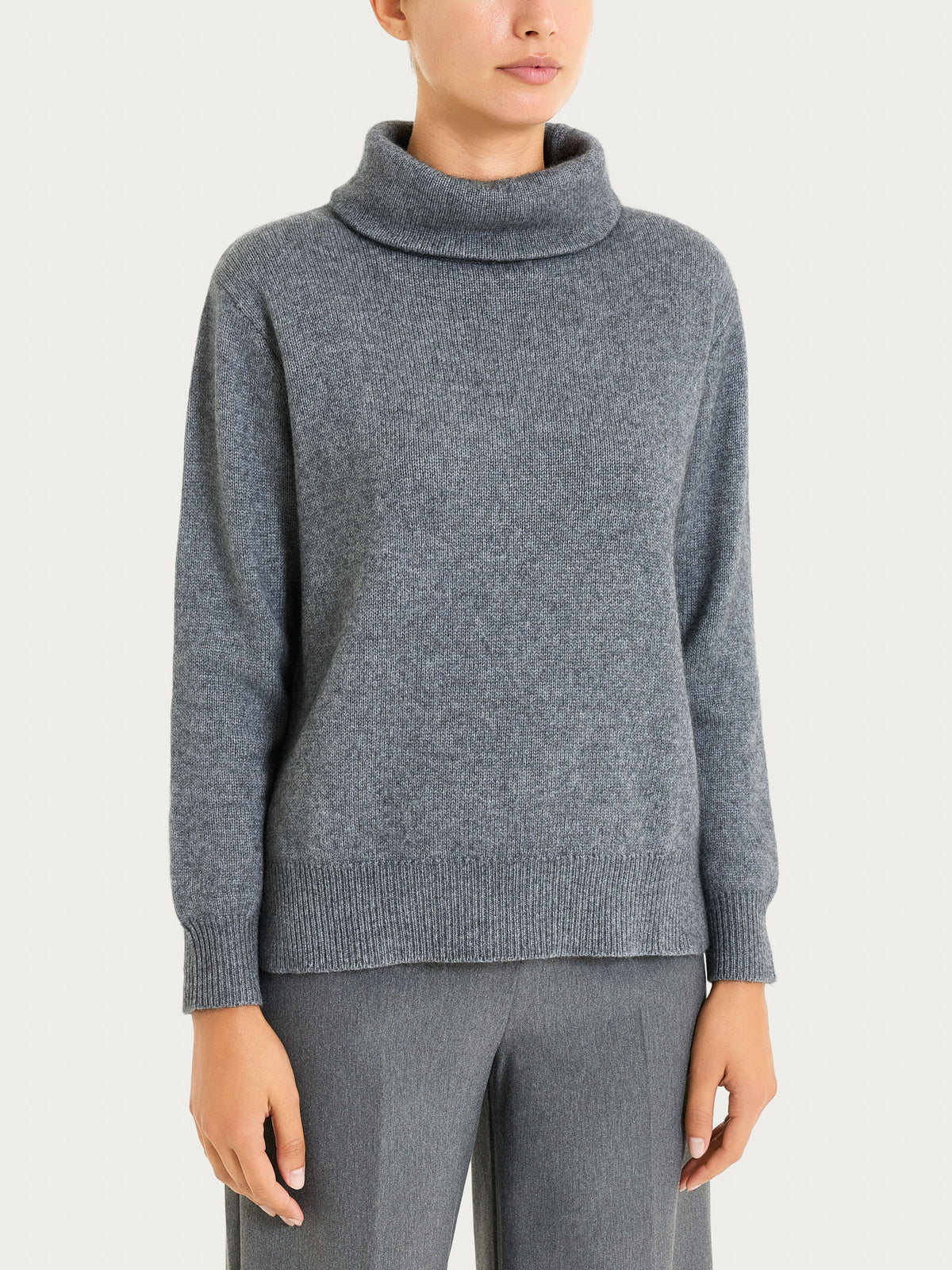 Maglia con collo a ciambella in misto Lana e Angora Neri Donna - Ragno
