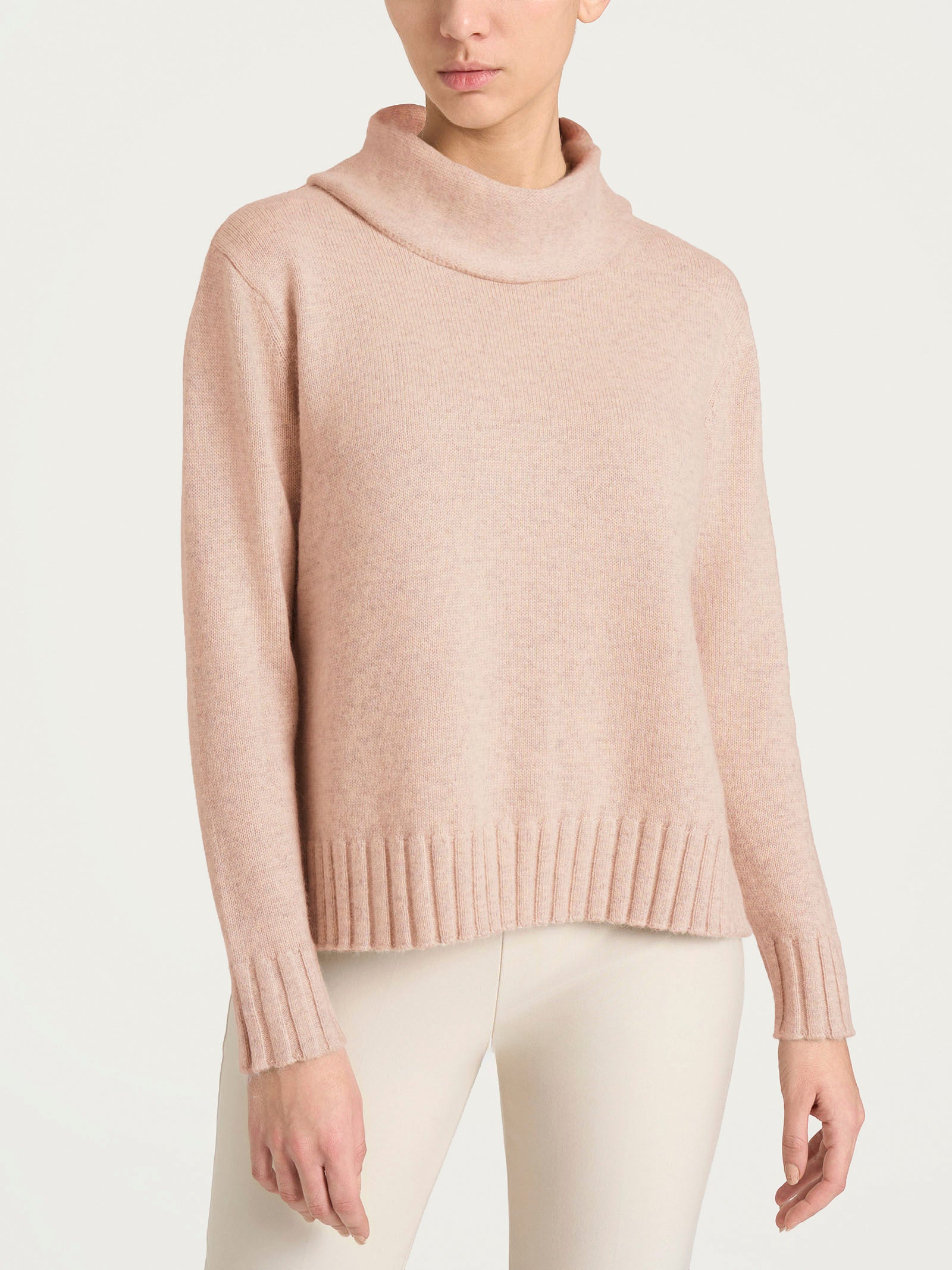 Maglia con collo a ciambella in Natural Soft Rosa Donna - Ragno