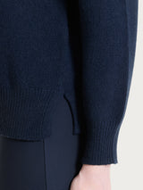 Cardigan con collo alto in misto Lana e Angora Blu Donna - Ragno