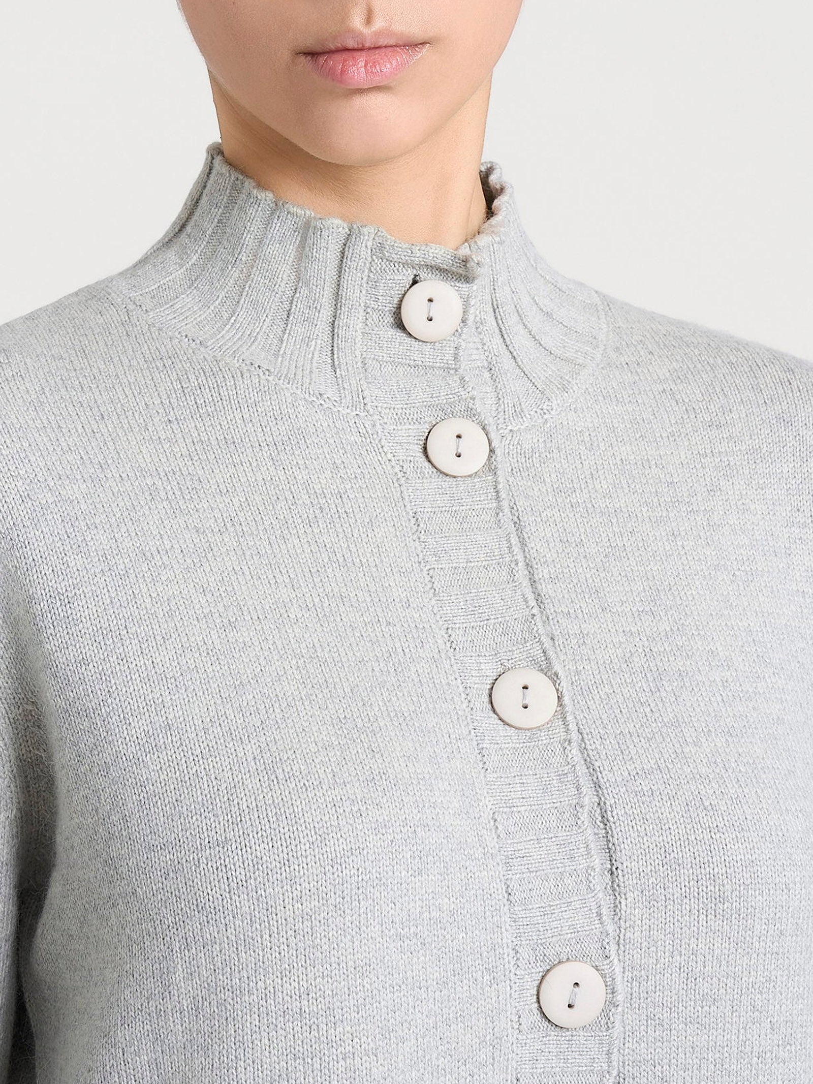 Cardigan con collo alto in Natural Soft Neri Donna - Ragno