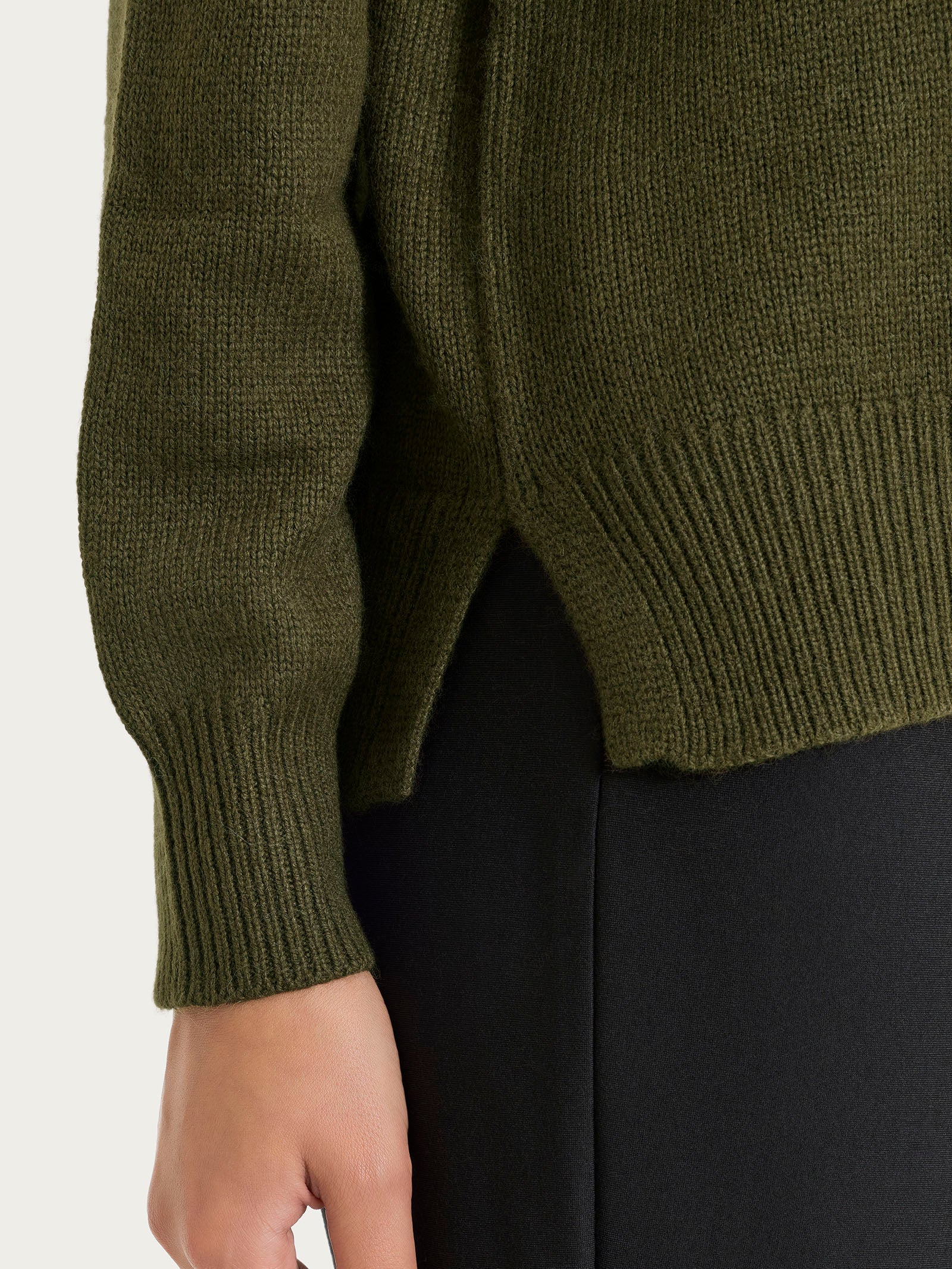 Cardigan con collo alto in Natural Soft Verdi Donna - Ragno