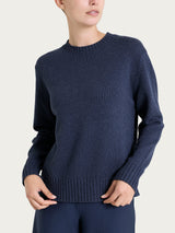 Maglia girocollo in filato Winter Cotton Azzurri Donna - Ragno
