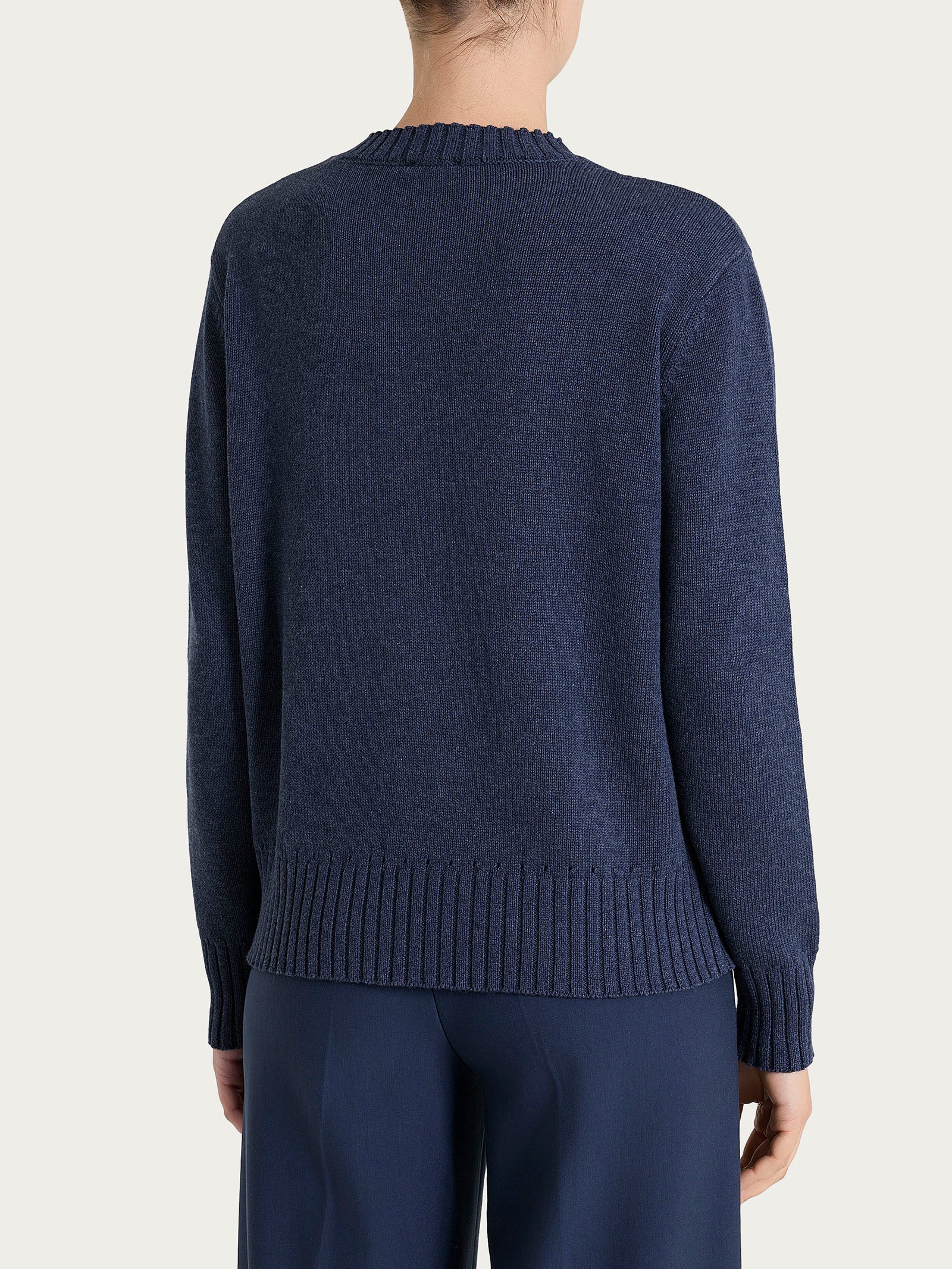 Maglia girocollo in filato Winter Cotton Azzurri Donna - Ragno