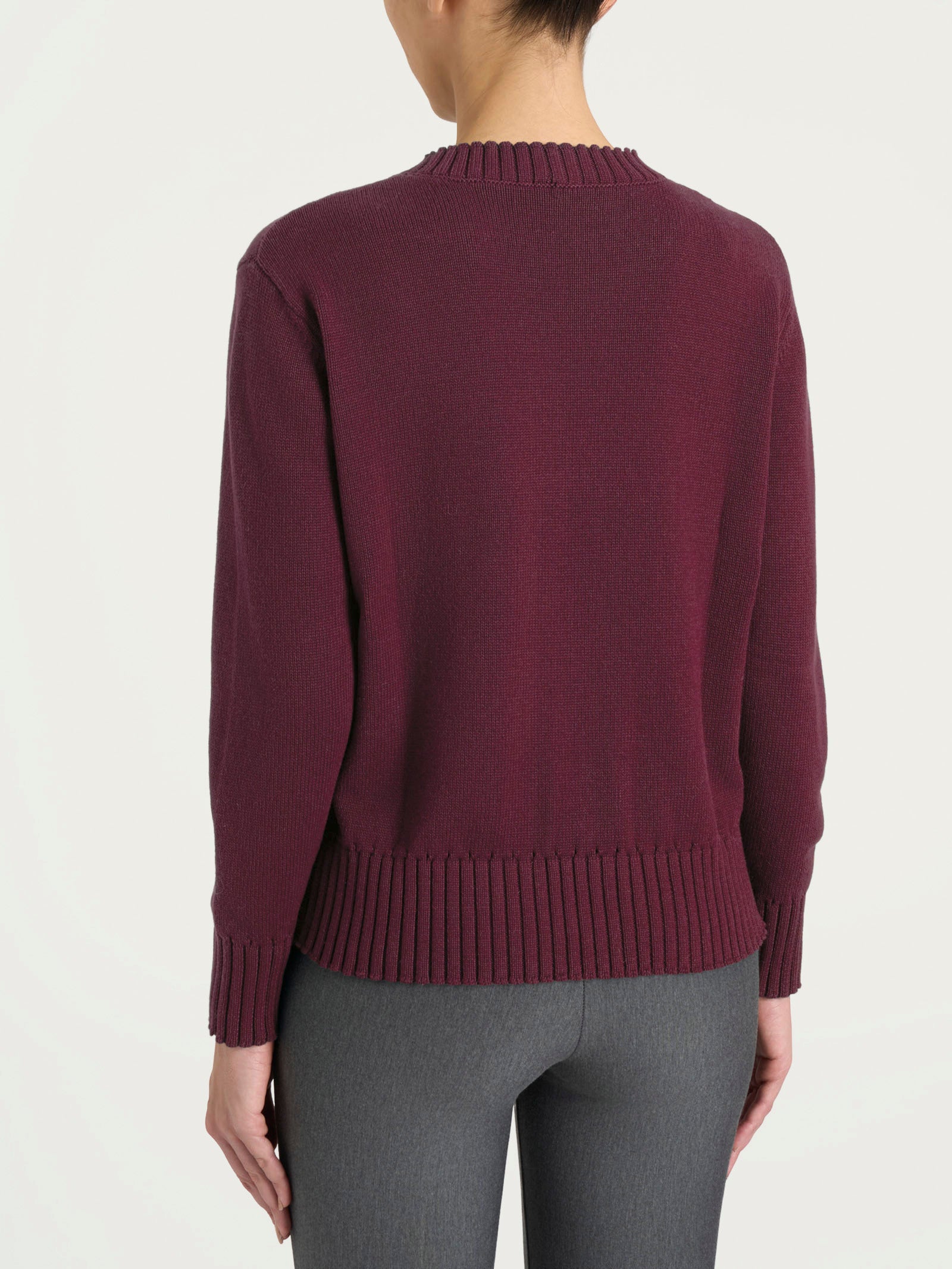 Maglia girocollo in filato Winter Cotton Viola Donna - Ragno