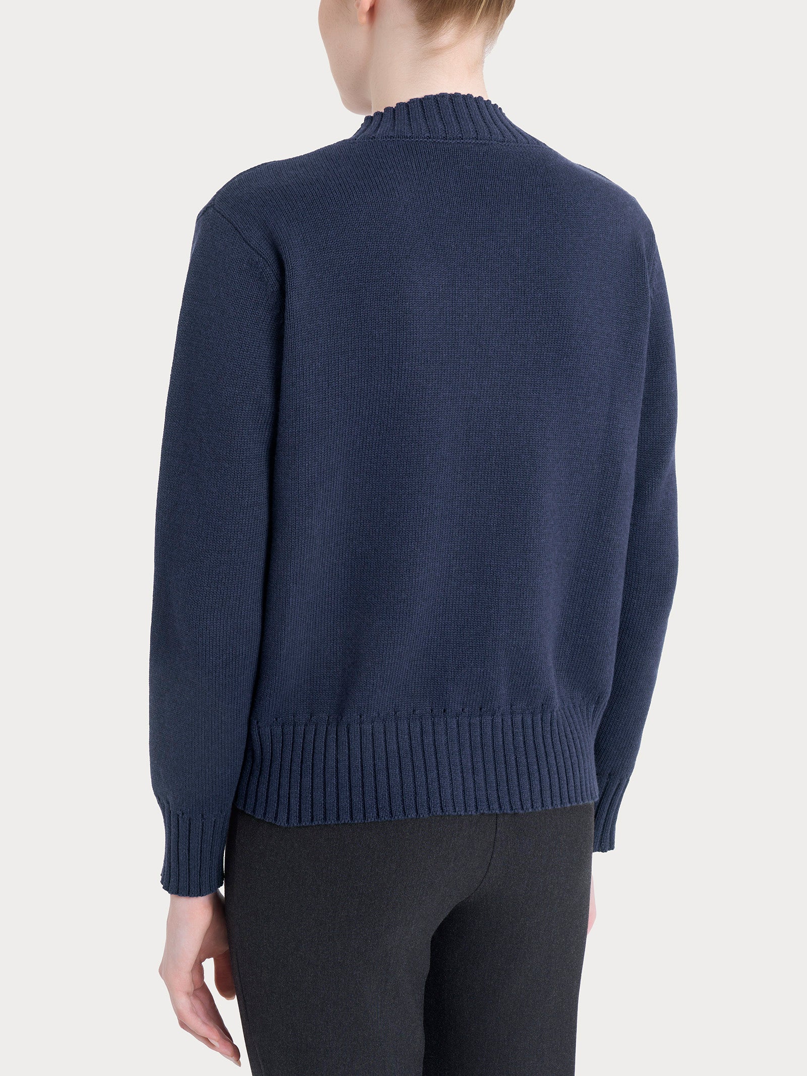 Cardigan corto con bottoni in Winter Cotton  Azzurri Donna - Ragno