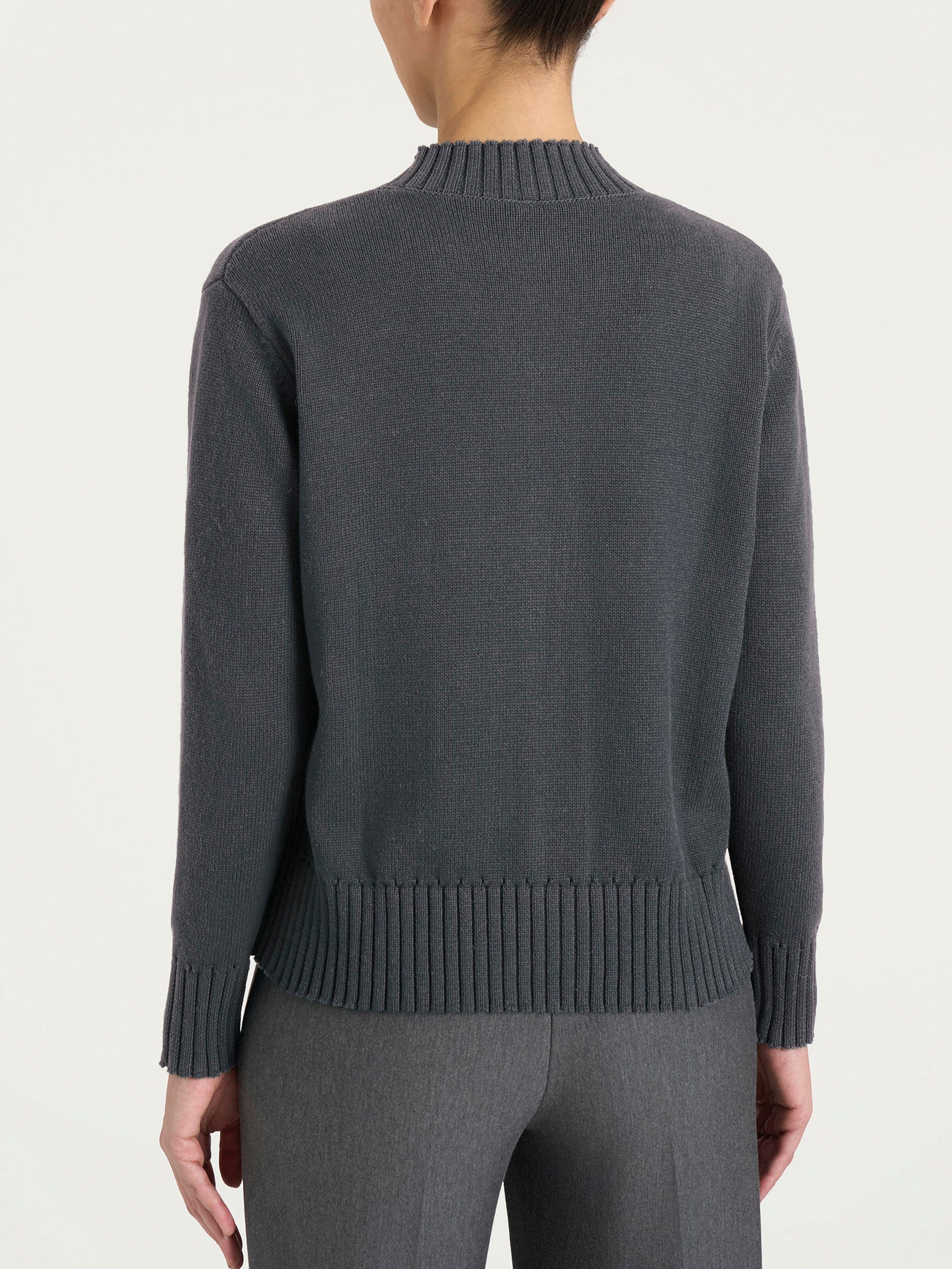 Cardigan corto con bottoni in Winter Cotton  Neri Donna - Ragno
