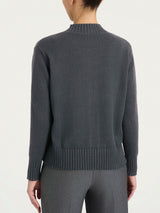 Cardigan corto con bottoni in Winter Cotton  Neri Donna - Ragno