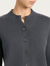 Cardigan corto con bottoni in Winter Cotton  Neri Donna - Ragno