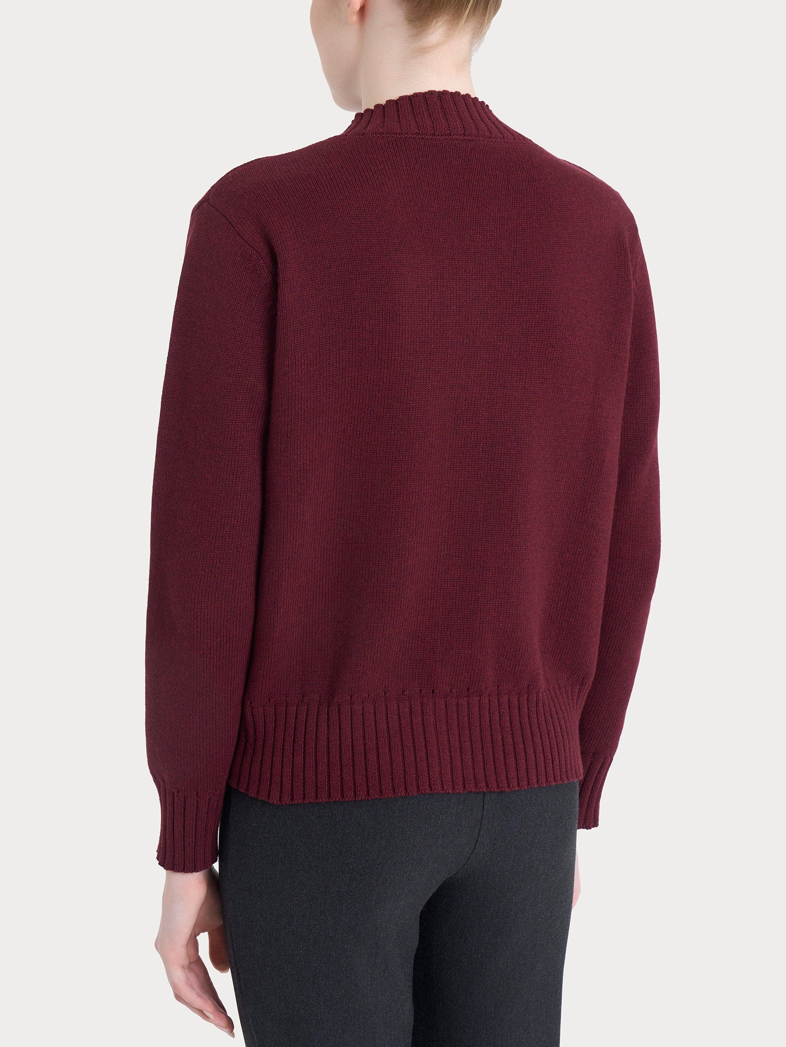 Cardigan corto con bottoni in Winter Cotton  Viola Donna - Ragno